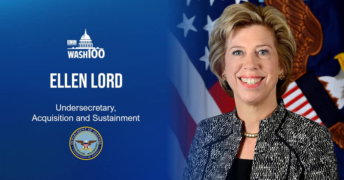 Ellen Lord, DoD Acquisition Chief, Added to 2019 Wash100 for Vision in Defense Procurement, F-35 Program and Space Force