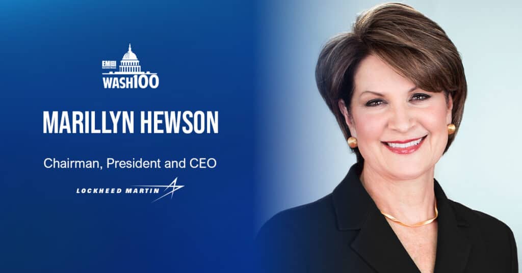 Marillyn Hewson, Lockheed CEO, Inducted Into 2019 Wash100 for Her Efforts Advancing U.S. Defense Technology and STEM Education