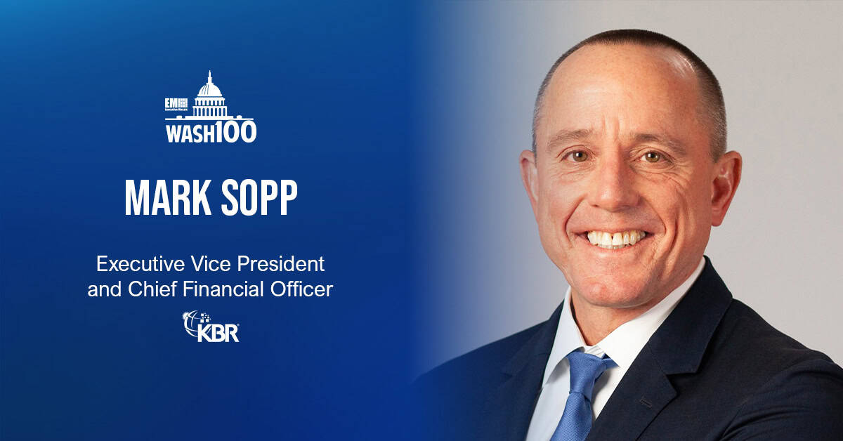 Mark Sopp, EVP and CFO of KBR, Inducted Into 2019 Wash100 for Generating Financial Success and Expanding Into Space Business