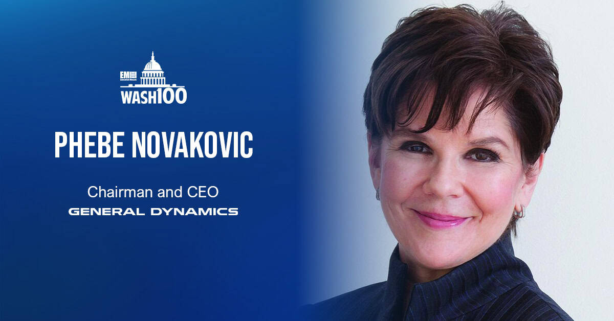 Phebe Novakovic, General Dynamics Chairman amp; CEO, Named to 2020 Wash100 for Driving Company Growth; Supporting U.S. National Security