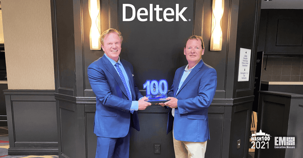 Executive Mosaic CEO Jim Garrettson Presents Second Consecutive Wash100 Award to GovCon Expert Kevin Plexico, Deltek SVP of Information Solutions