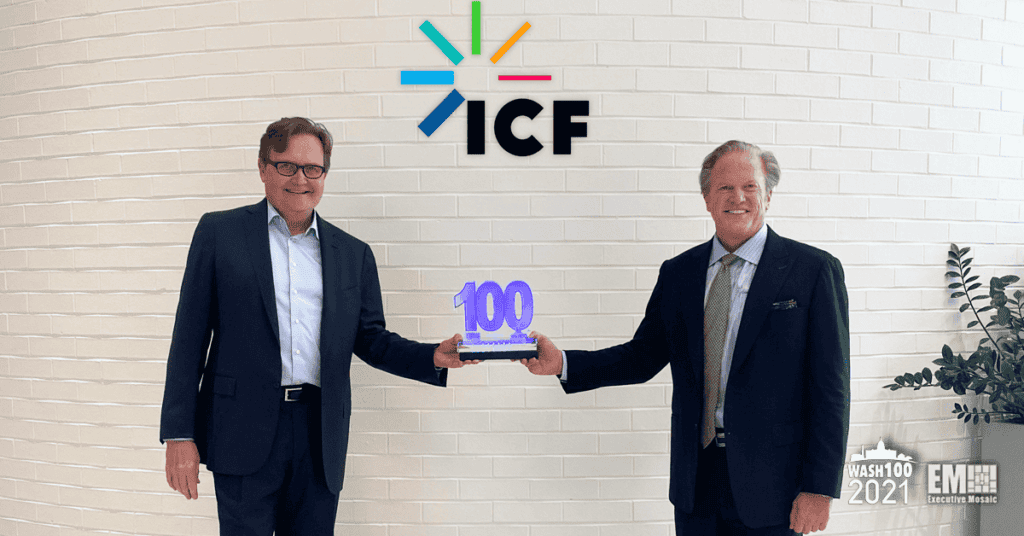ICF CEO John Wasson Receives Second Consecutive Wash100 Award From Executive Mosaic CEO Jim Garrettson