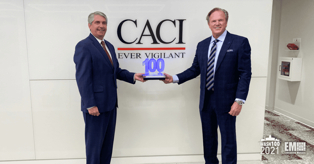 CACI President, CEO John Mengucci Presented Second Consecutive Wash100 Award by Executive Mosaic CEO Jim Garrettson