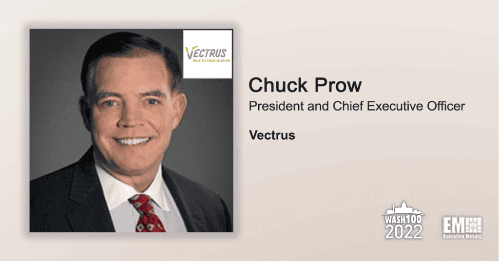 Executive Mosaic Presents Vectrus President & CEO Chuck Prow's 8th Wash100 Award