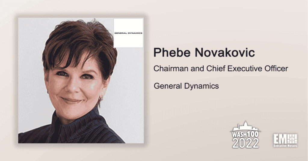 General Dynamics Chairman & CEO Phebe Novakovic Receives 8th Wash100 Award