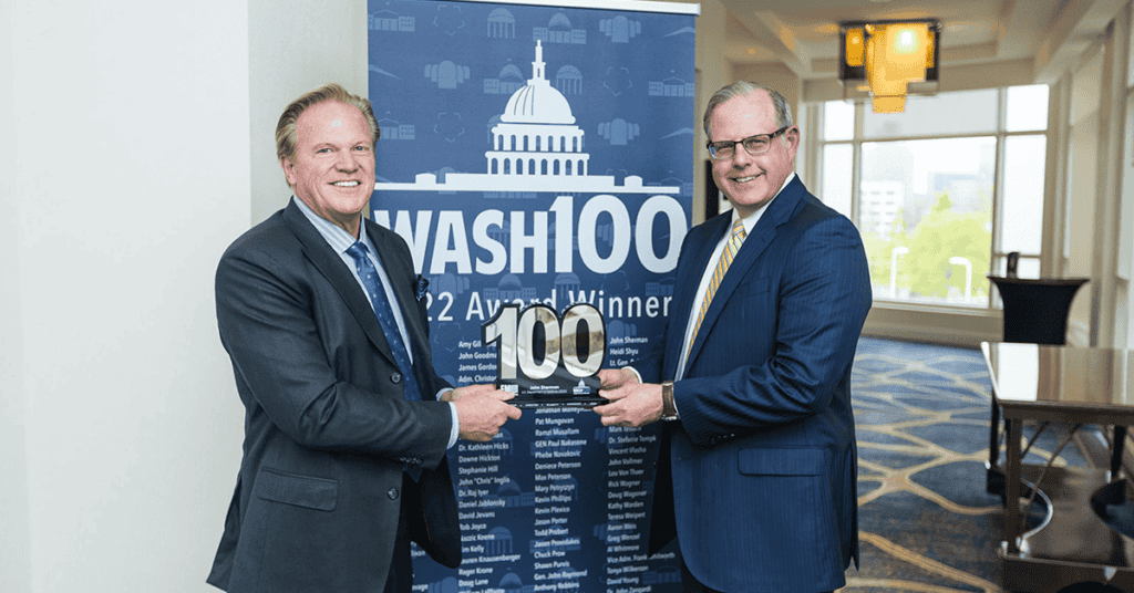 DOD CIO John Sherman Presented 1st Wash100 Award by Executive Mosaic CEO Jim Garrettson