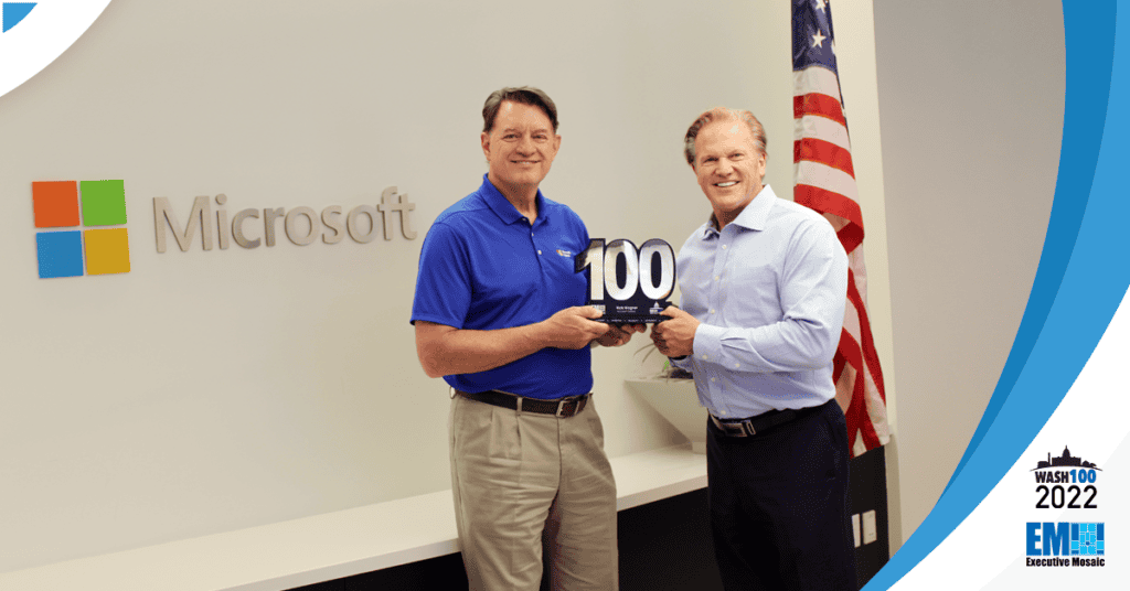 Microsoft Federal President Rick Wagner Receives 5th Consecutive Wash100 Award From Executive Mosaic CEO Jim Garrettson