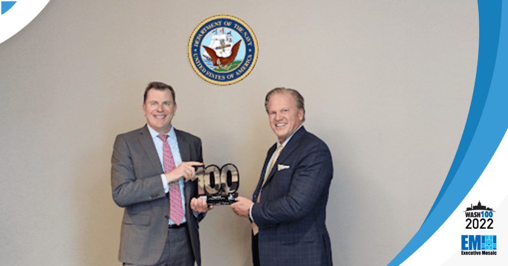 Navy CIO Aaron Weis Receives 3rd Wash100 Award From Executive Mosaic CEO Jim Garrettson