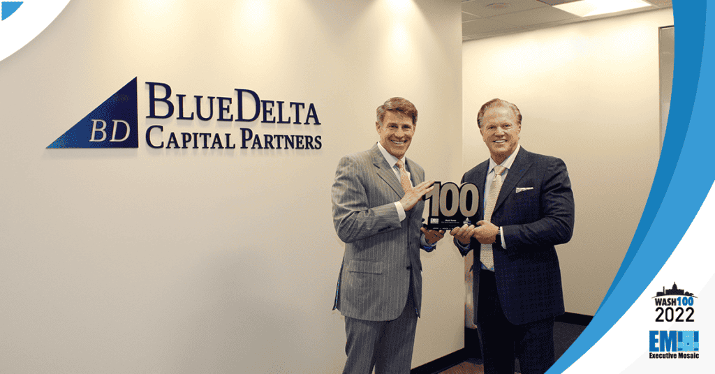 Mark Frantz, Co-Founder of Blue Delta Capital Partners, Presented 2022 Wash100 Award By Executive Mosaic CEO Jim Garrettson
