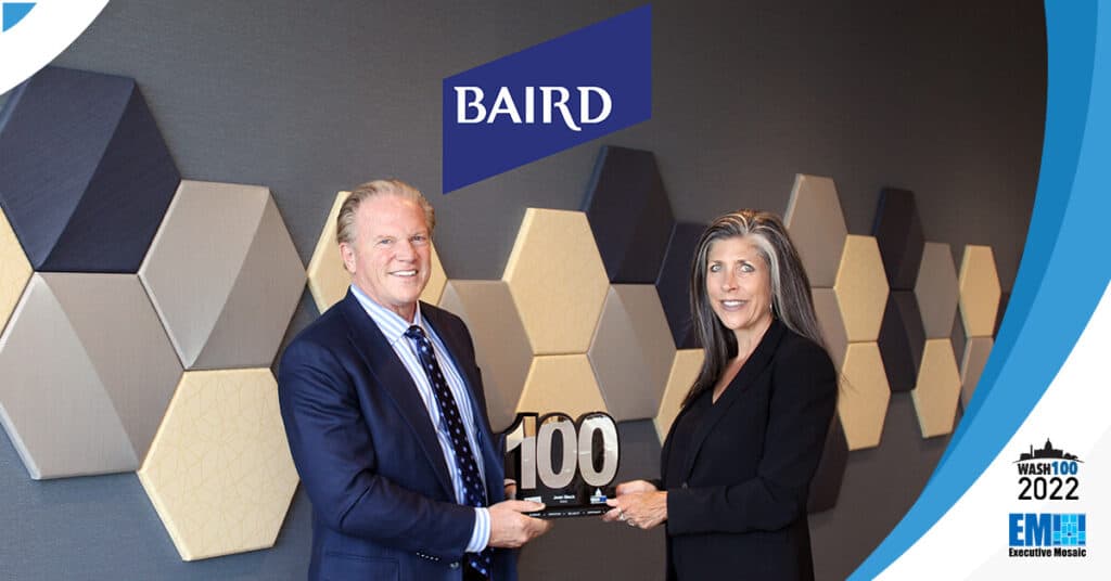 Baird Managing Director Jean Stack Presented 2nd Wash100 Award By Executive Mosaic CEO Jim Garrettson