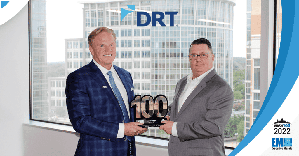 DRT Strategies CEO James Gordon Presented 1st Wash100 Award By Executive Mosaic CEO Jim Garrettson