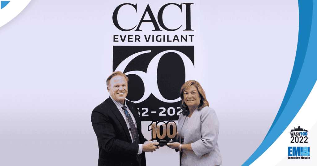 Executive Mosaic CEO Jim Garrettson Presents 6th Wash100 Award to DeEtte Gray, President of CACI's Business & IT Solutions Sector
