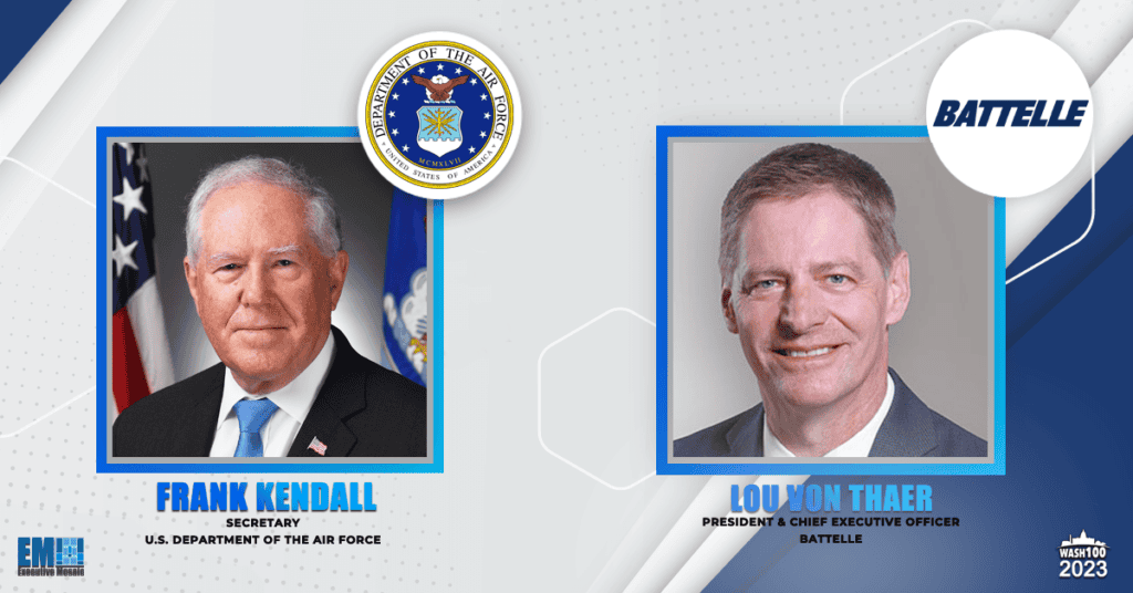 Executive Mosaic Profiles 2023 Wash100 Award Winners Frank Kendall & Lou Von Thaer