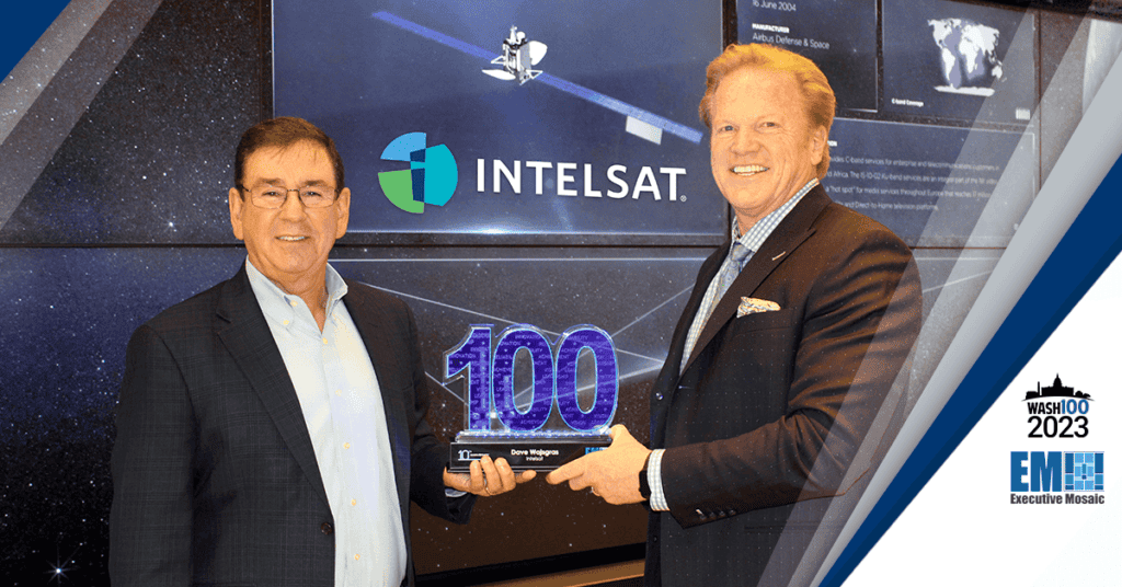 Intelsat CEO Dave Wajsgras Receives 2023 Wash100 Award From Jim Garrettson