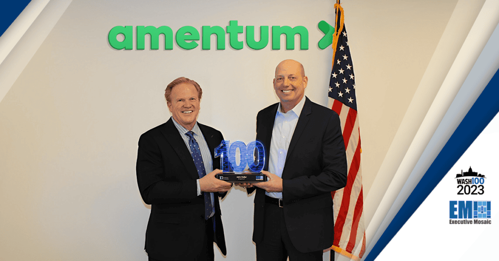 Amentum’s John Heller Receives 2023 Wash100 Award from Executive Mosaic’s Jim Garrettson