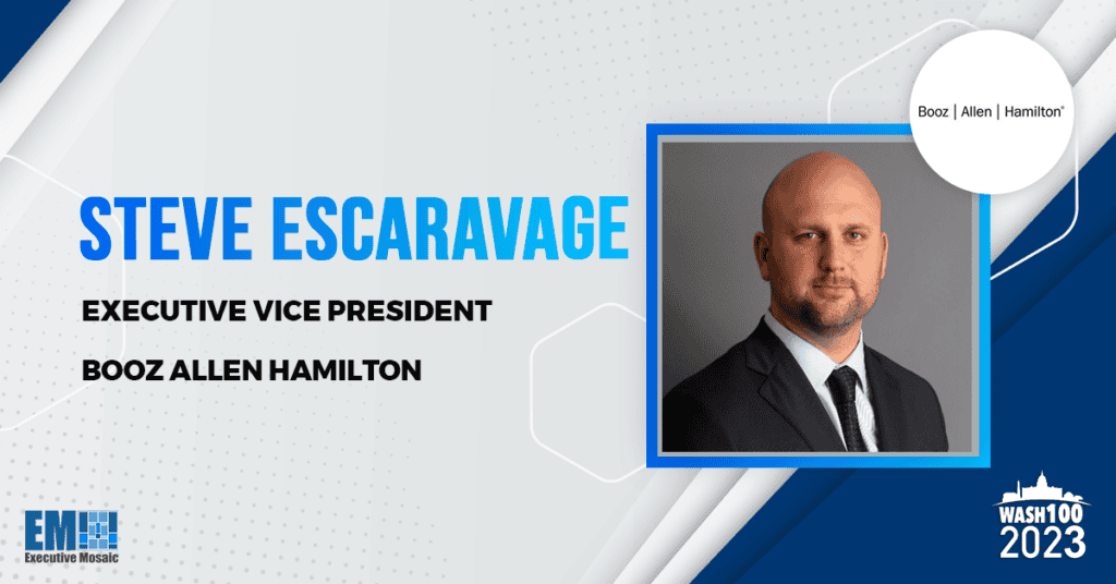 Booz Allen EVP Steve Escaravage Lands 2nd Wash100 Award for Advocating AI Operationalization Framework
