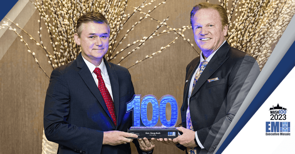 Doug Bush, Army Acquisition Chief, Accepts Wash100 Award From Executive Mosaic CEO Jim Garrettson