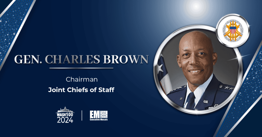 Joint Chiefs Chair Gen. Charles "CQ" Brown Recognized With 2024 Wash100 Award for Helping Strengthen National Security