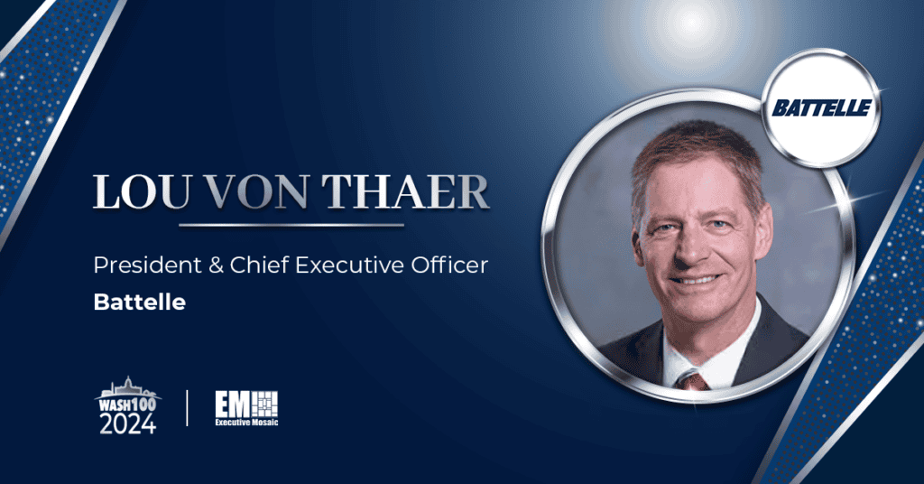 Battelle's Lou Von Thaer Wins 9th Wash100 Award for PFAS Treatment Tech, Key Hires & Contract Wins
