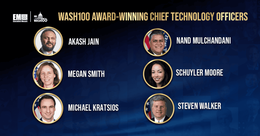 Graphic of the CTOs who have won the prestigious Wash100 Award