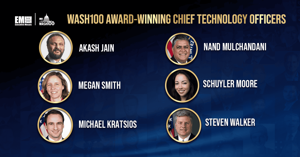 Graphic of the CTOs who have won the prestigious Wash100 Award