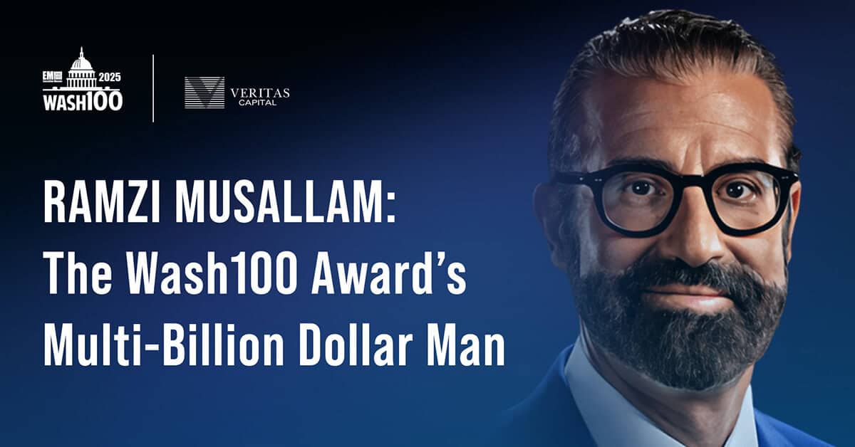 Graphic of Ramzi Musallam, Veritas Capital CEO and managing partner, who is worth $9.2 billion