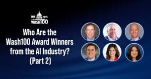 Graphic of the six Wash100 Award winners who come from the AI industry