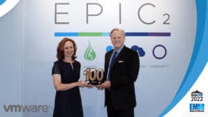 VMware Public Sector VP Jennifer Chronis Presented 2022 Wash100 Award by Executive Mosaic CEO Jim Garrettson