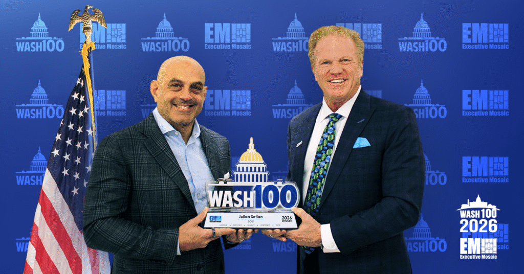 Executive Mosaic CEO Jim Garrettson with President and CEO Julian Setian.