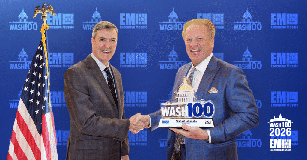 Serco North America CEO Michael LaRouche Accepts 2026 Wash100 Award