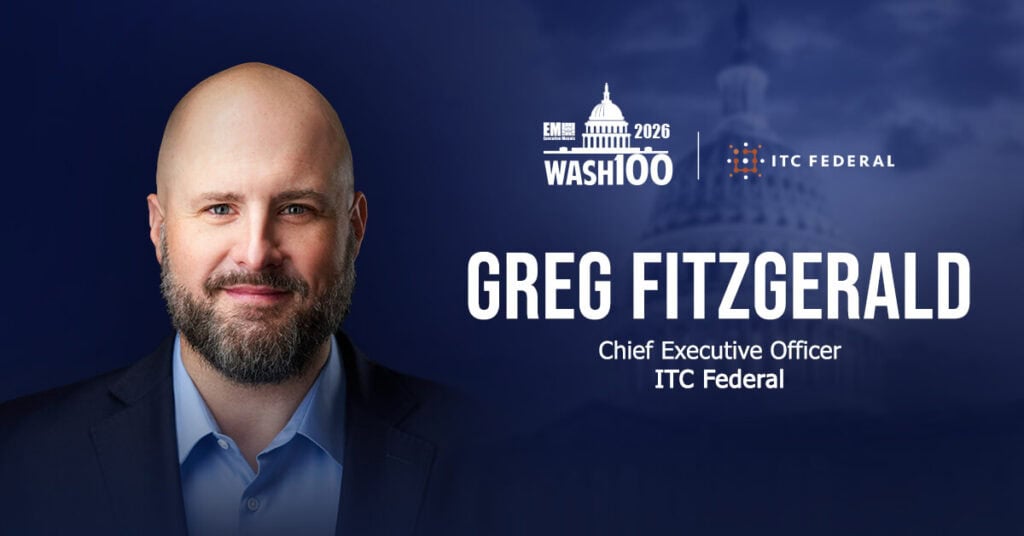 Greg Fitzgerald. The ITC Federal CEO won the 2026 Wash100 Award for expanding defense IT footprint driving strategic growth.