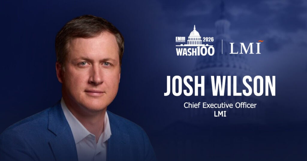 Josh Wilson. The LMI CEO received his first Wash100 Award for advancing mission-driven innovation and enterprise growth.