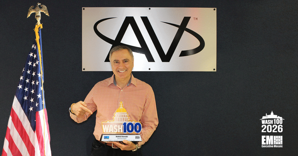 Wahid Nawahi. The AV chief executive has accepted the 2026 Wash100 Award from Executive Mosaic.