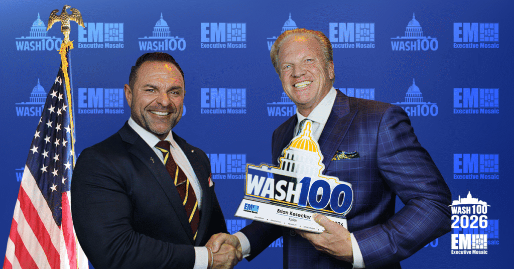 Brian Kesecker. Kpler's executive director of U.S. government business and strategy, received the 2026 Wash100 Award.