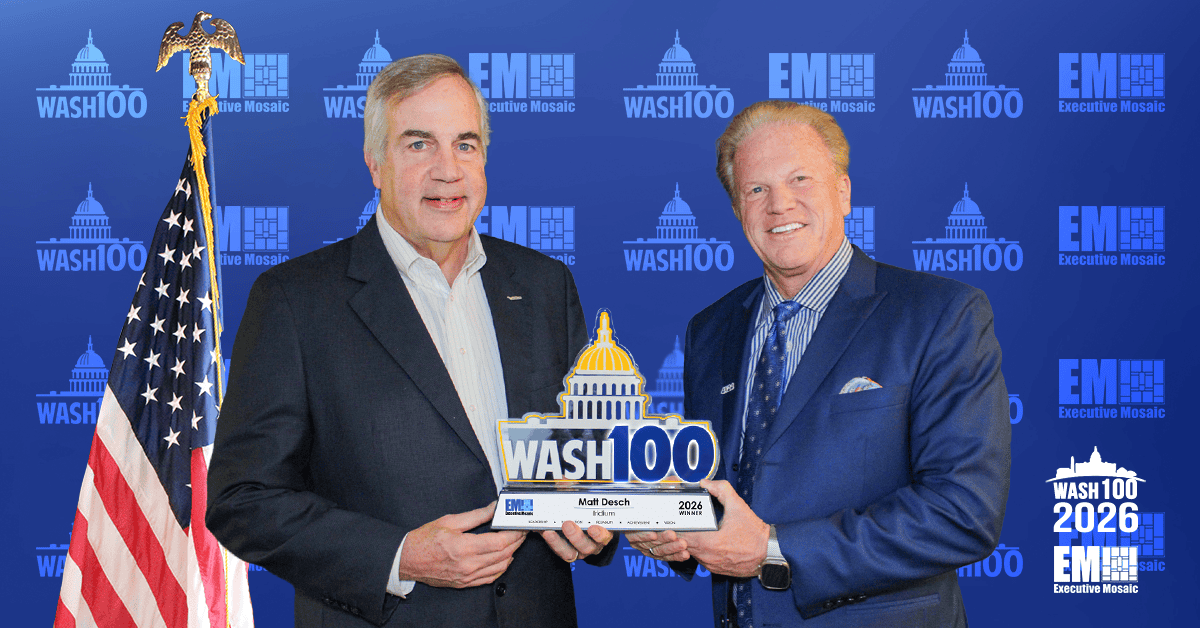 Iridium CEO Matt Desch Receives 2026 Wash100 Award