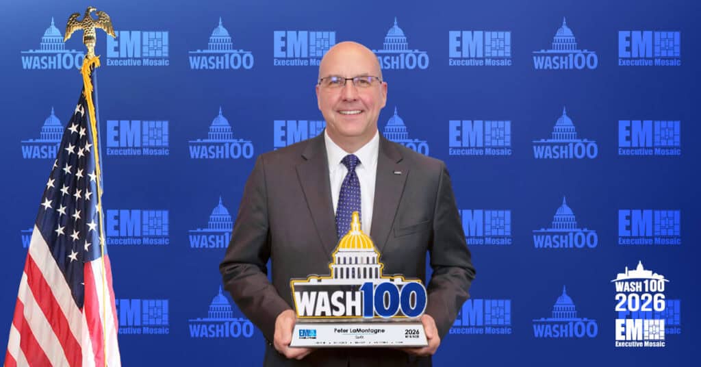 Peter LaMontagne. The CEO of SMX has accepted the 2026 Wash100 Award from Executive Mosaic CEO Jim Garrettson.