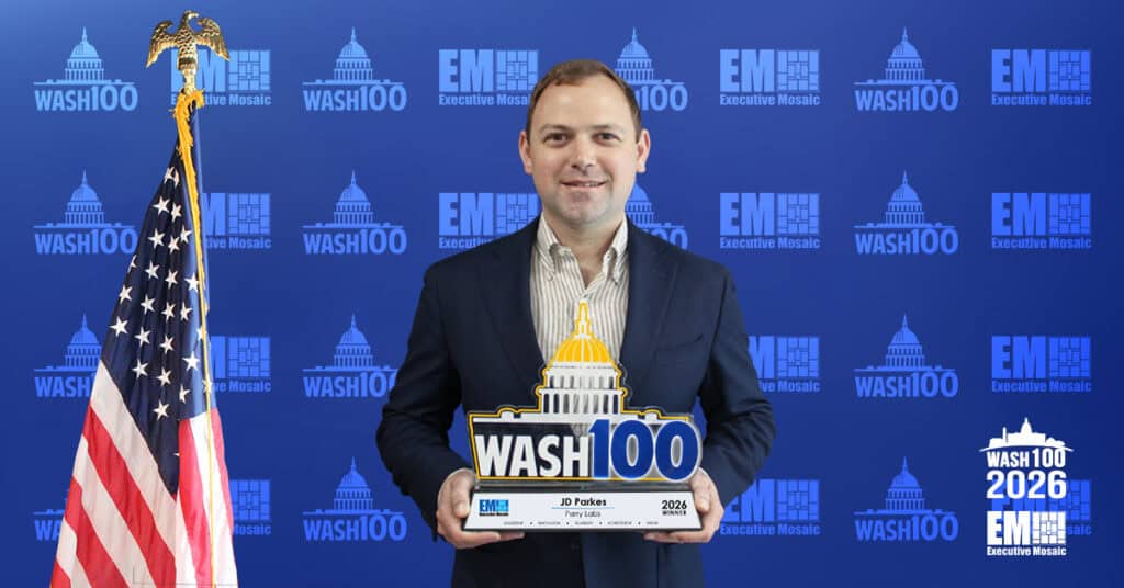 Parry Labs CEO JD Parkes. He recently accepted the 2026 Wash100 Award from Executive Mosaic.