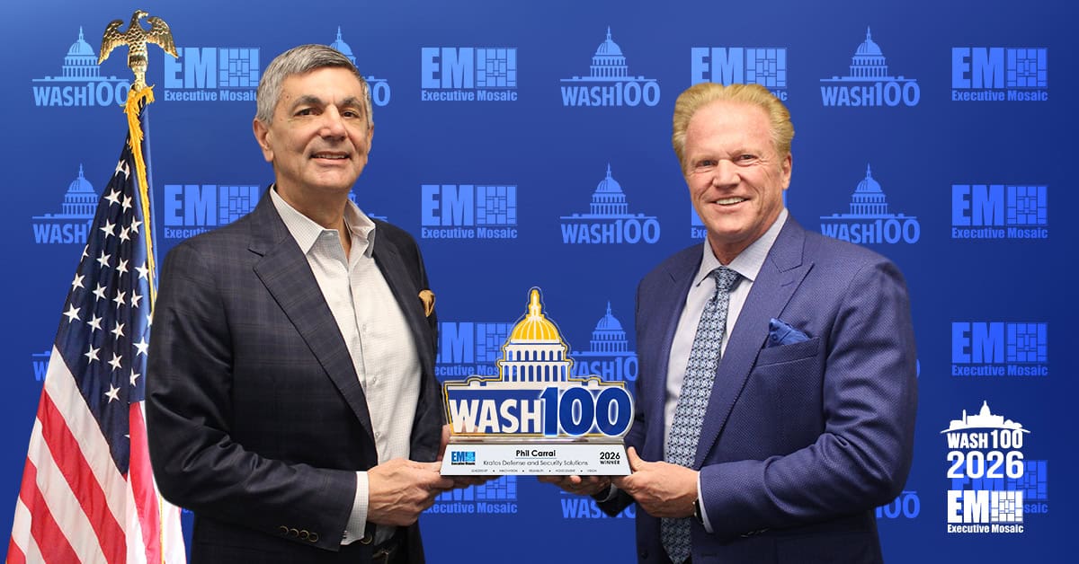 Phil Carrai of Kratos Accepts 2026 Wash100 Award