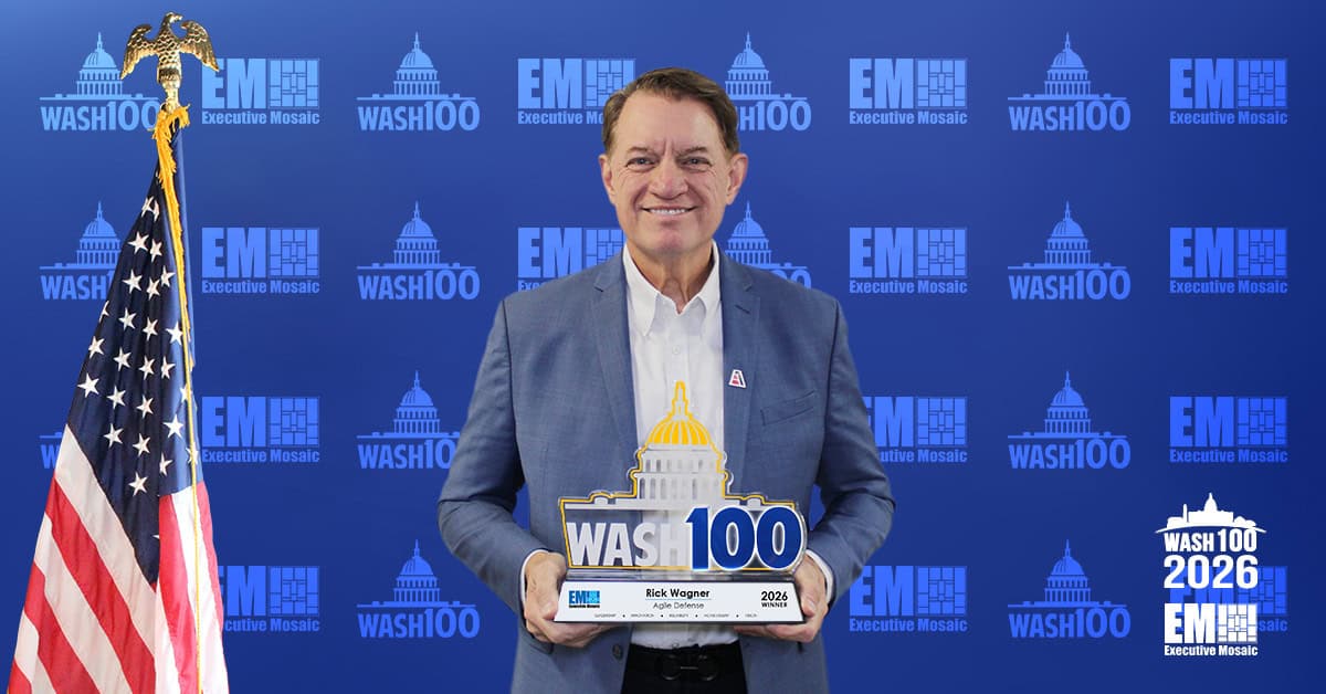 Agile Defense CEO Rick Wagner Accepts 7th Wash100 Award From Executive ...