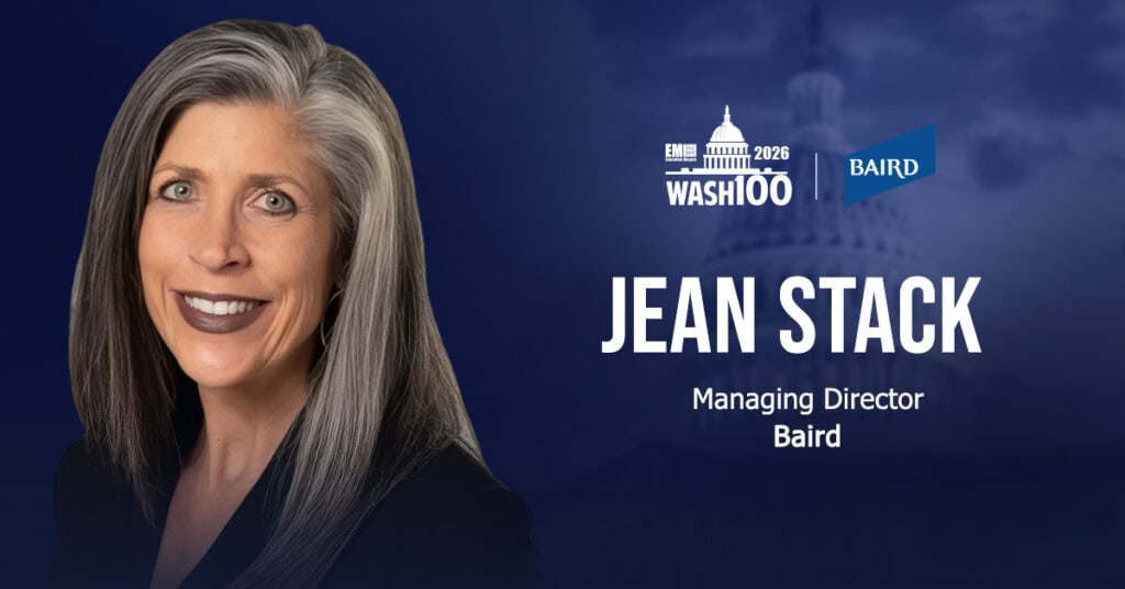 Jean Stack. The Baird managing director earned her fifth Wash100 Award for driving high-impact GovCon transactions.