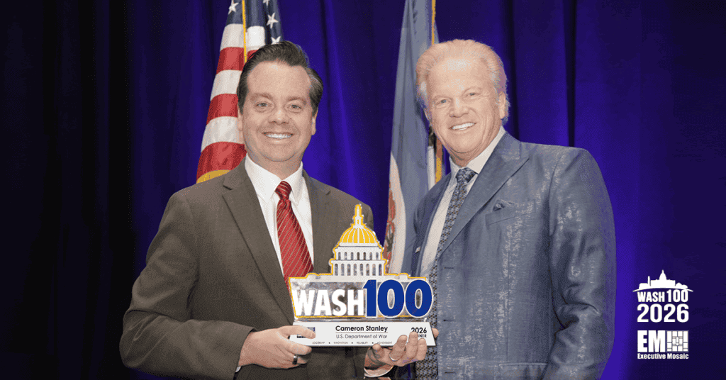 DOW CDAO Cameron Stanley Accepts 2026 Wash100 Award