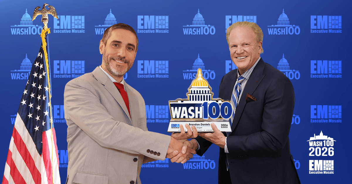 Exiger CEO Brandon Daniels Accepts 2026 Wash100 Award