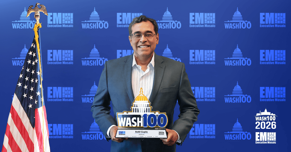 Aretum CEO Rohit Gupta Accepts 2026 Wash100 Award