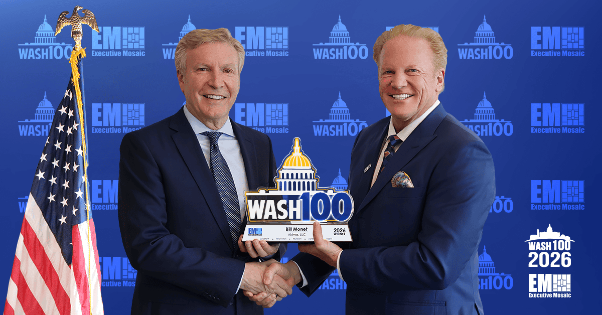 Akima CEO Bill Monet Accepts 2026 Wash100 Award