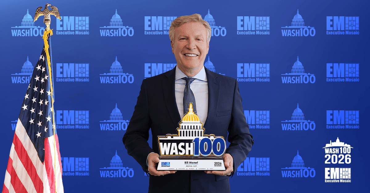 Akima CEO Bill Monet Accepts 2026 Wash100 Award