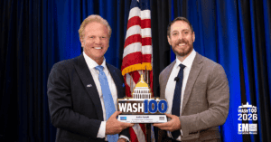 Justin Fanelli Accepts 2026 Wash100 Award From Garrettson