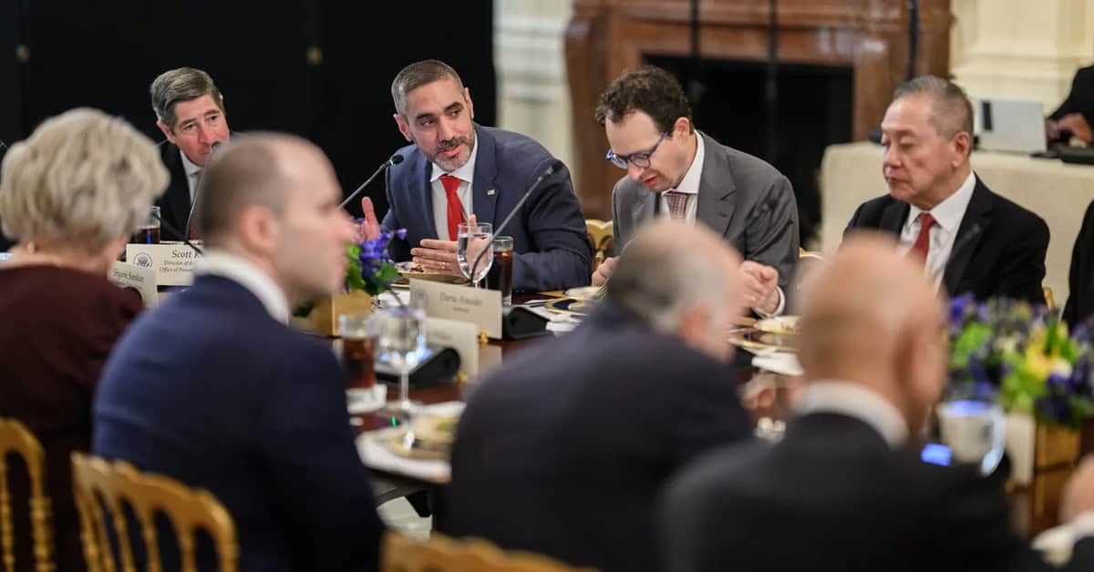 Exiger CEO Brandon Daniels Responsible AI Luncheon White House Tech Trump Brandon Daniels. The Exiger CEO attended a luncheon at the White House to discuss responsible AI development